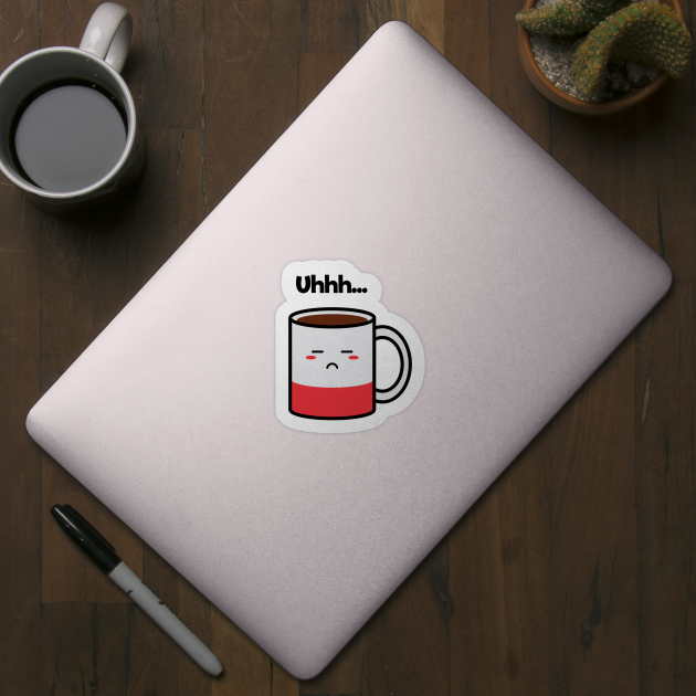 Uhhh... | Coffee | Charging | Low Battery | Cute Kawaii | Black by Wintre2